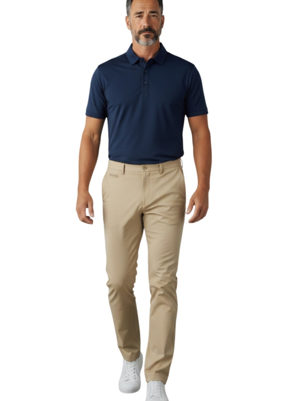 CHERVO Men’s 4 Way Stretch Cream Color Golf Pants